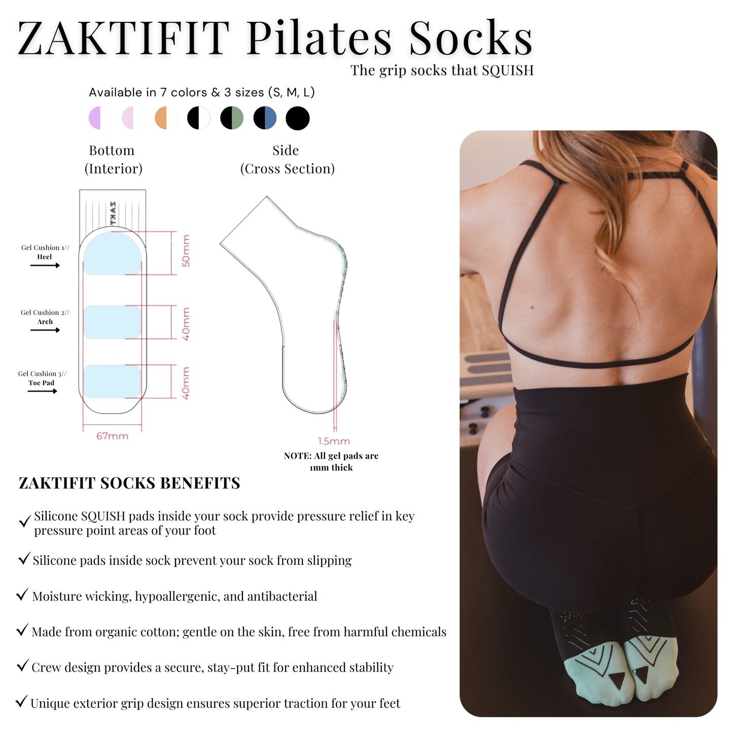 Pilates & Yoga Grip Socks with Silicon Squish
