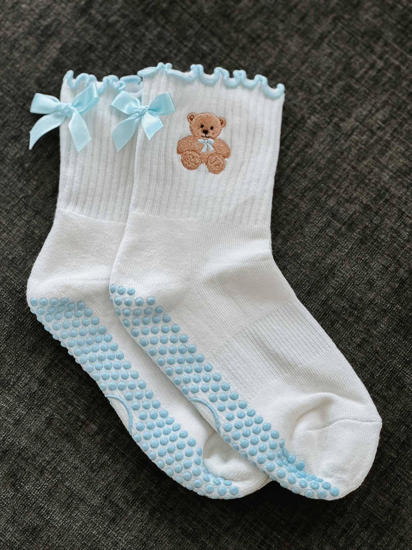 NEW - Baby Blue Teddy Bear Grip Socks x Anastasia Vagner